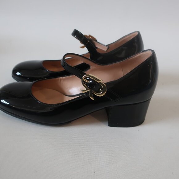 Womens Gianvito Rossi Black Patent Leather Mary Jane Pumps EU34 /US 4 - Picture 3 of 9